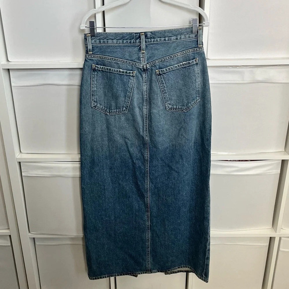 Agolde Leif Denim Maxi Skirt Size 24 NWT - Picture 7 of 7